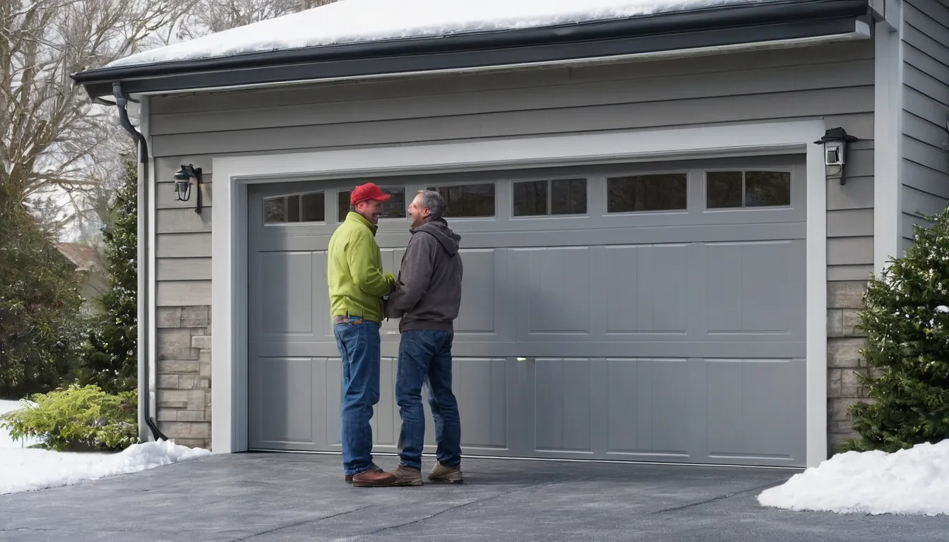 A new insulated garage door on a the Taunton area home after installation